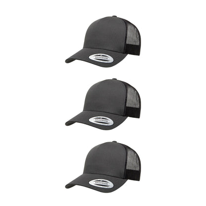 YP Classics 6506 Structured 5-Panel Mesh Back Retro Trucker Cap with Adjustable Snapback Closure