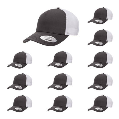 YP Classics 6506 Structured 5-Panel Mesh Back Retro Trucker Cap with Adjustable Snapback Closure