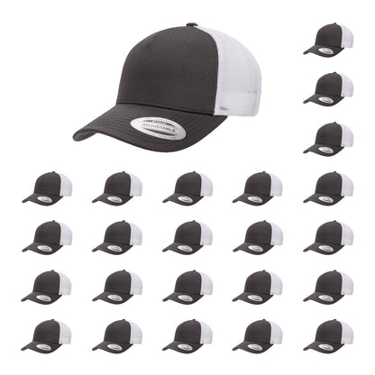 YP Classics 6506 Structured 5-Panel Mesh Back Retro Trucker Cap with Adjustable Snapback Closure