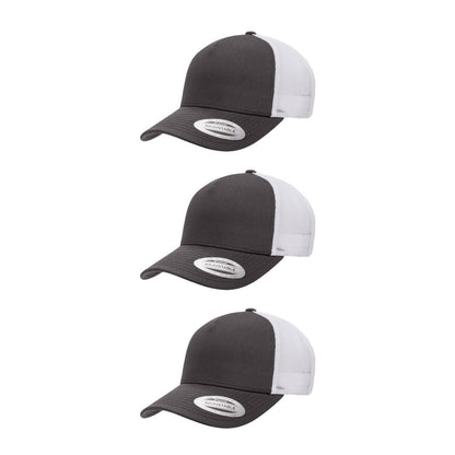 YP Classics 6506 Structured 5-Panel Mesh Back Retro Trucker Cap with Adjustable Snapback Closure
