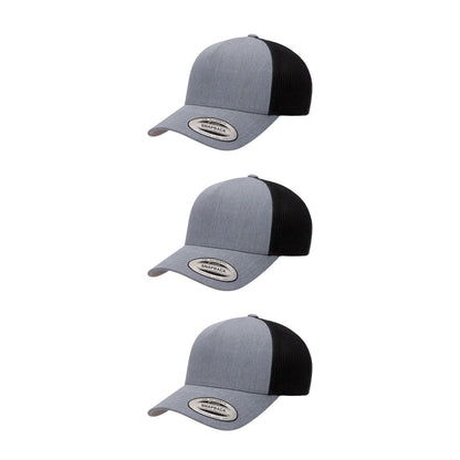 YP Classics 6506 Structured 5-Panel Mesh Back Retro Trucker Cap with Adjustable Snapback Closure