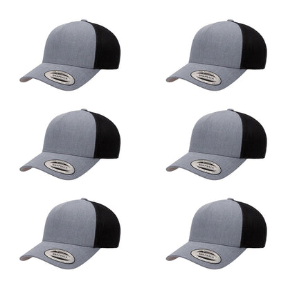 YP Classics 6506 Structured 5-Panel Mesh Back Retro Trucker Cap with Adjustable Snapback Closure