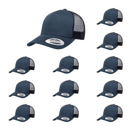 YP Classics 6506 Structured 5-Panel Mesh Back Retro Trucker Cap with Adjustable Snapback Closure