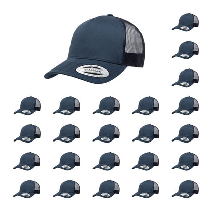 YP Classics 6506 Structured 5-Panel Mesh Back Retro Trucker Cap with Adjustable Snapback Closure