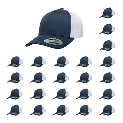 YP Classics 6506 Structured 5-Panel Mesh Back Retro Trucker Cap with Adjustable Snapback Closure