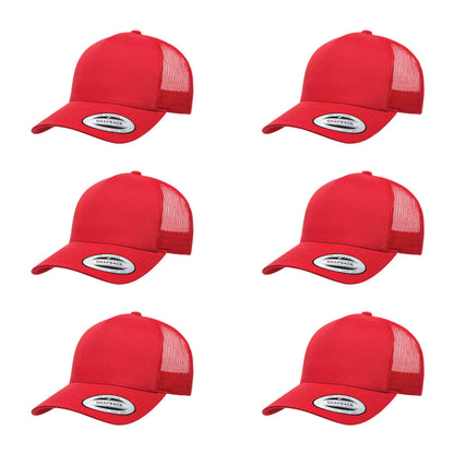 YP Classics 6506 Structured 5-Panel Mesh Back Retro Trucker Cap with Adjustable Snapback Closure