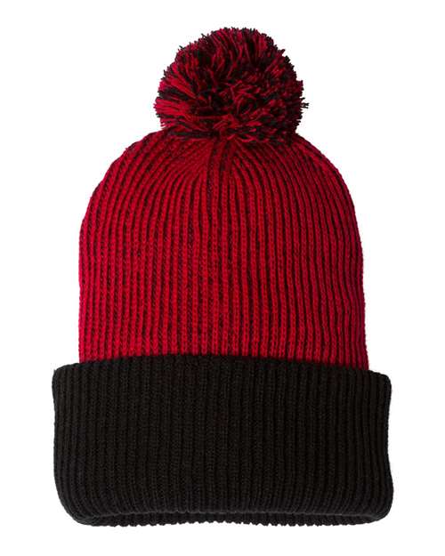 Sportsman 12" Speckled Pom-Pom Cuffed Beanie