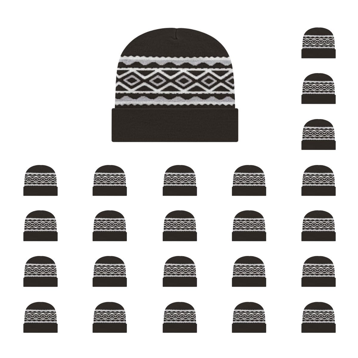 Cap America RKD12 Diamond Pattern Knit Cap with Cuff