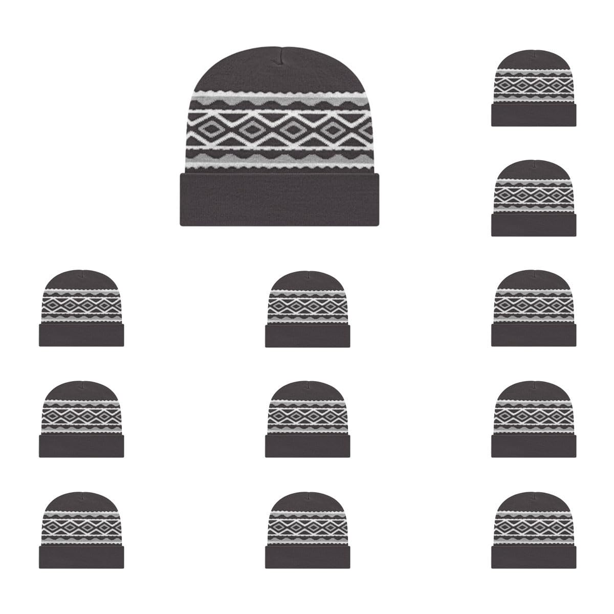 Cap America RKD12 Diamond Pattern Knit Cap with Cuff