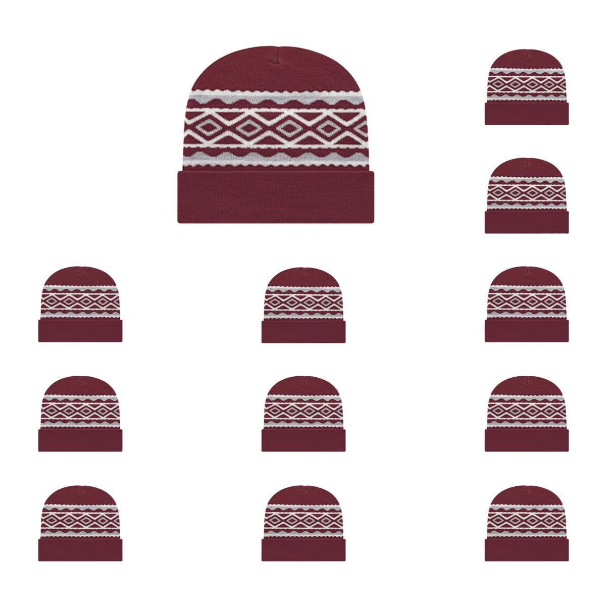 Cap America RKD12 Diamond Pattern Knit Cap with Cuff