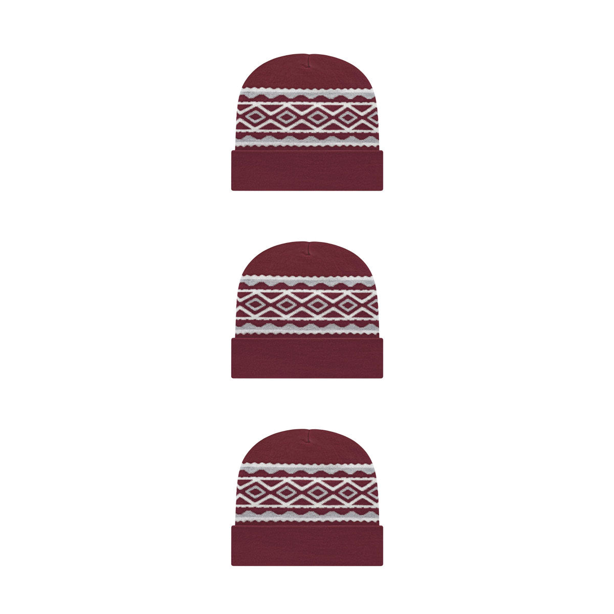 Cap America RKD12 Diamond Pattern Knit Cap with Cuff