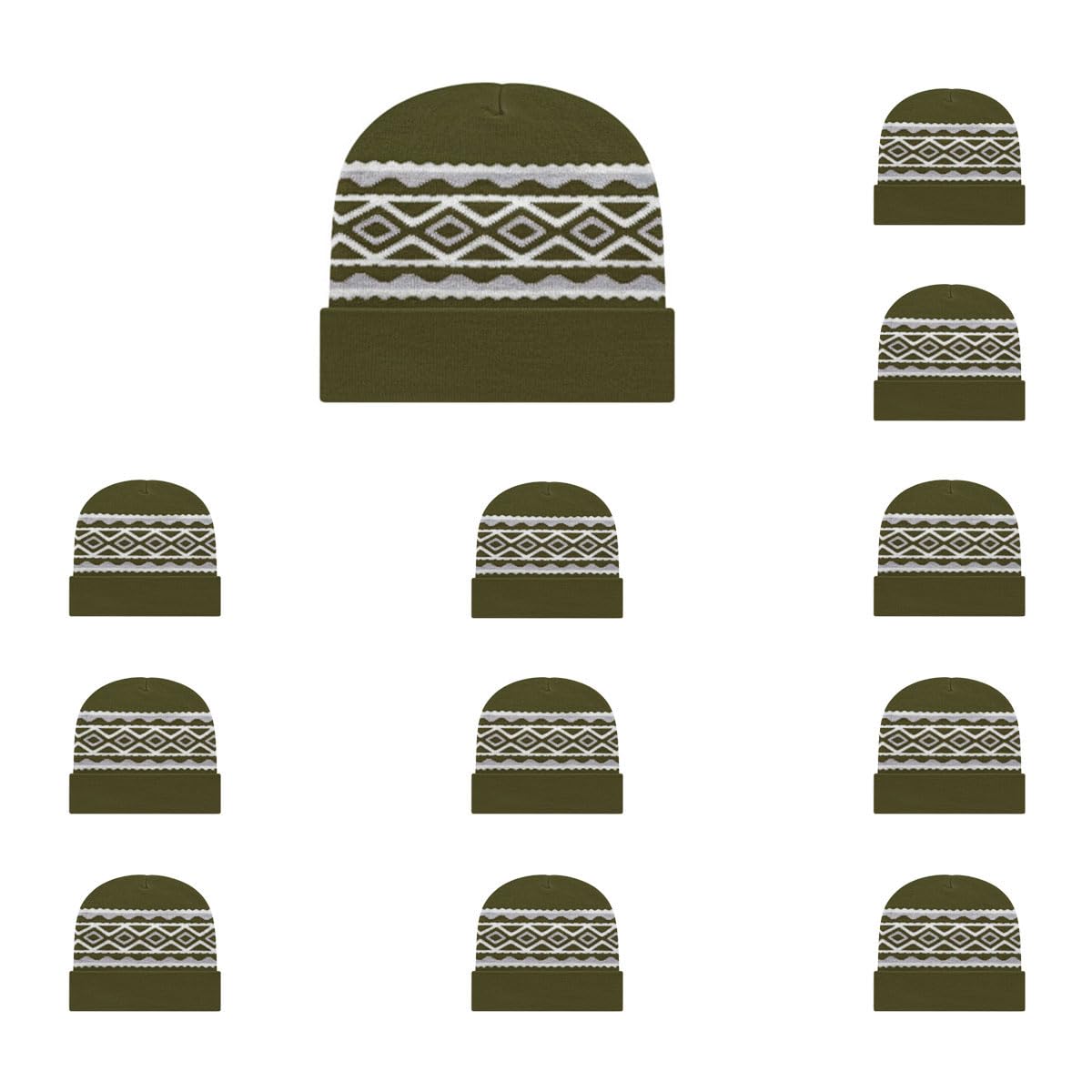 Cap America RKD12 Diamond Pattern Knit Cap with Cuff