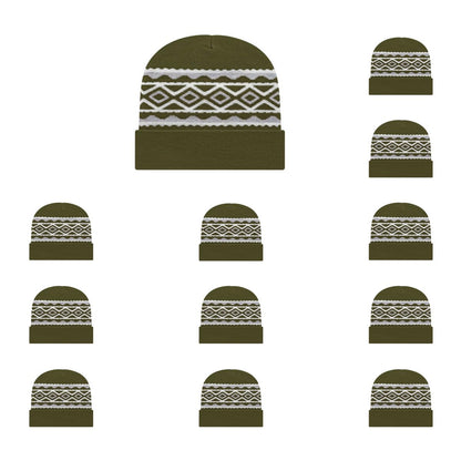 Cap America RKD12 Diamond Pattern Knit Cap with Cuff
