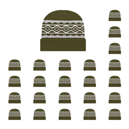 Cap America RKD12 Diamond Pattern Knit Cap with Cuff