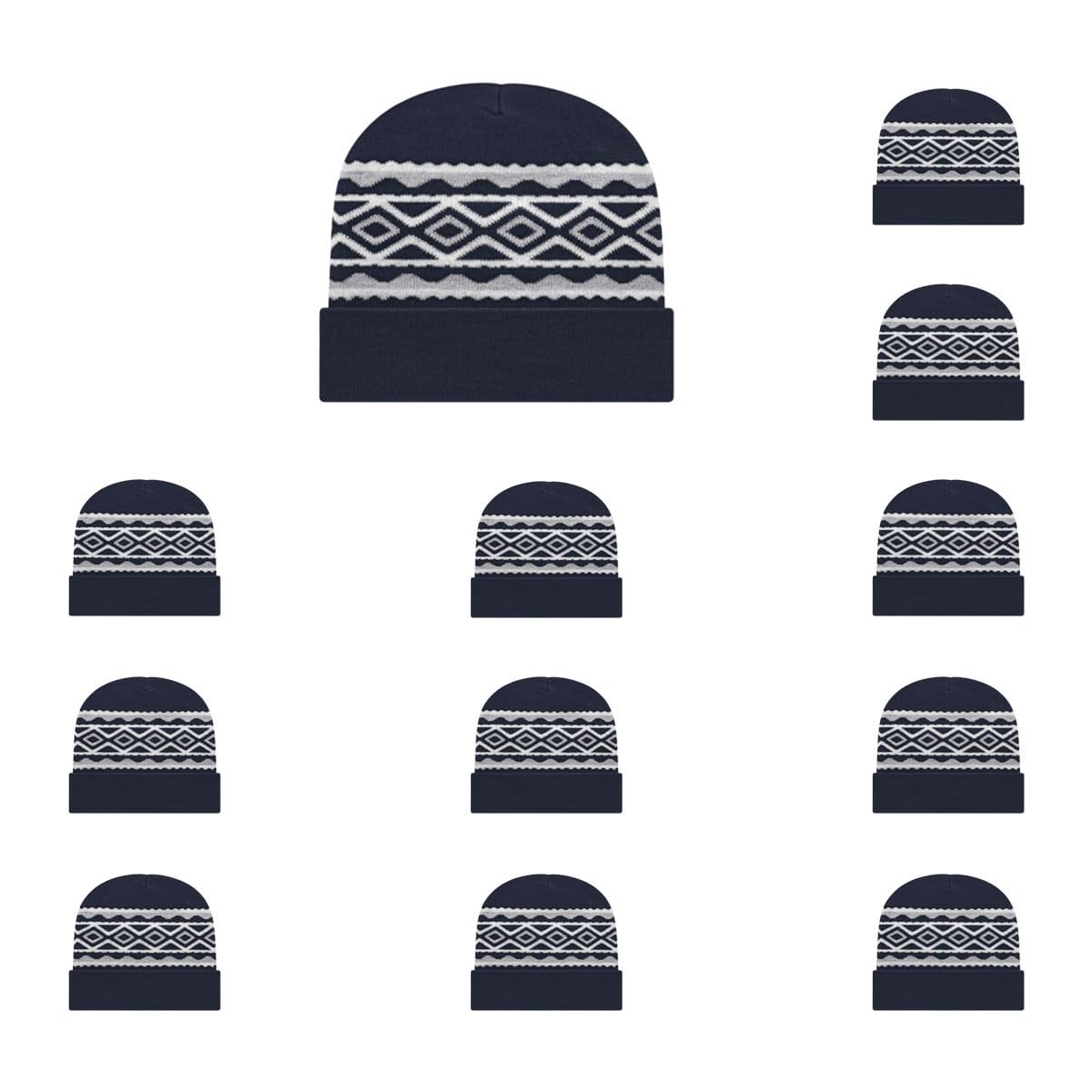Cap America RKD12 Diamond Pattern Knit Cap with Cuff