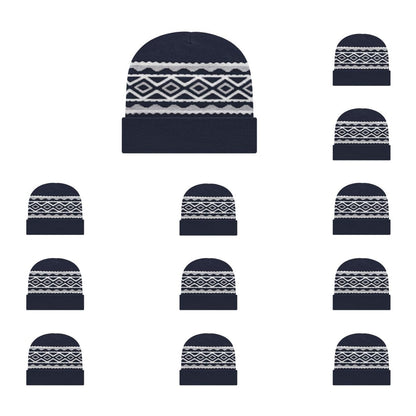 Cap America RKD12 Diamond Pattern Knit Cap with Cuff