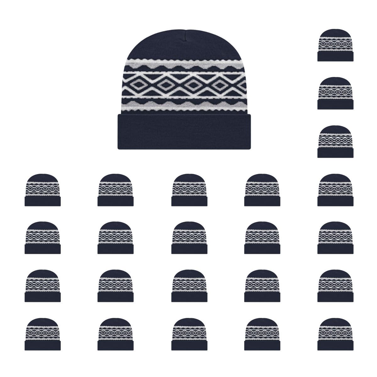 Cap America RKD12 Diamond Pattern Knit Cap with Cuff