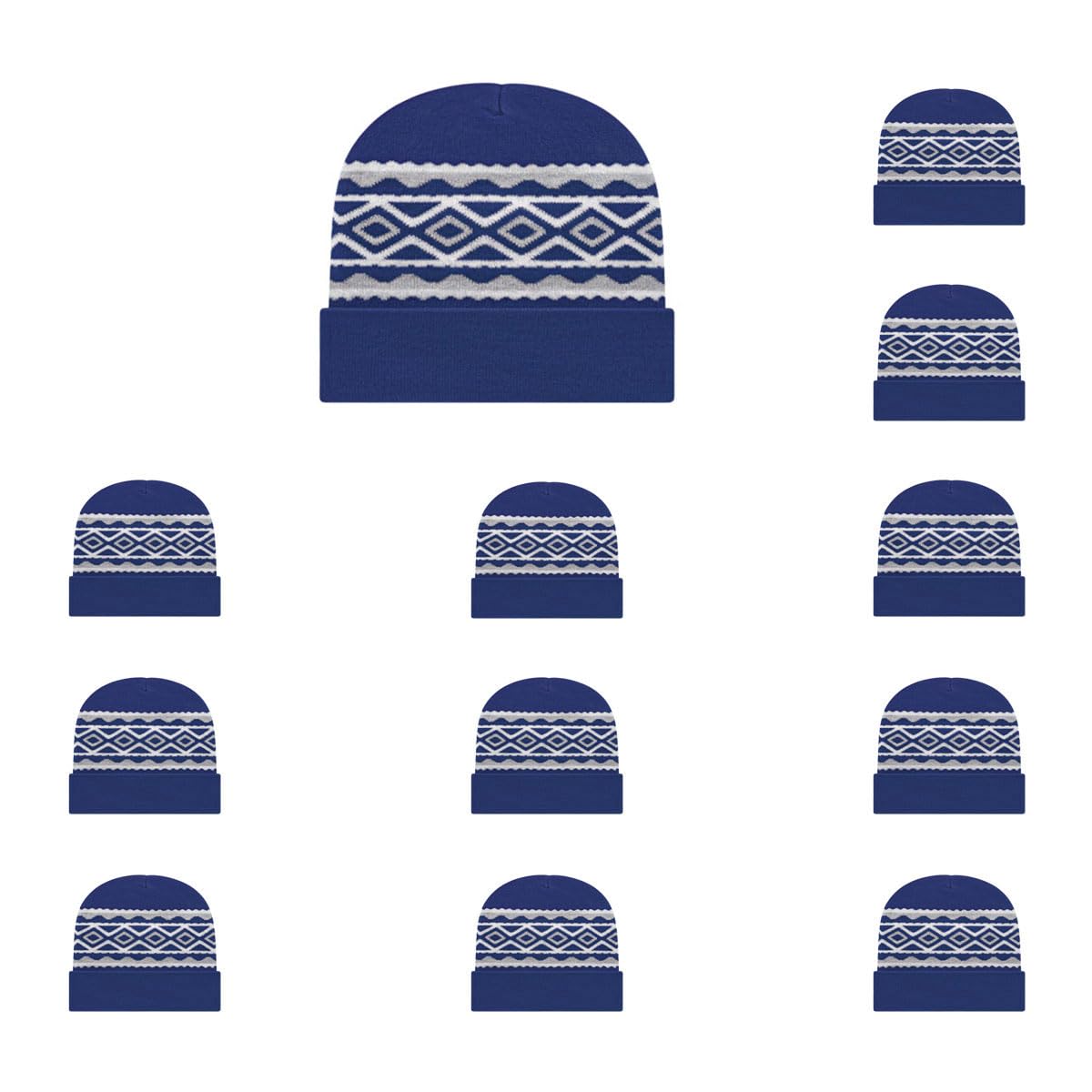 Cap America RKD12 Diamond Pattern Knit Cap with Cuff