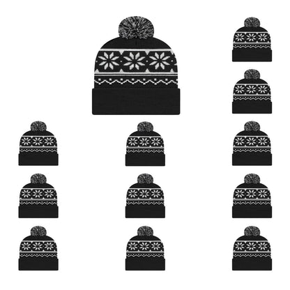 Cap America RKF12 Snowflake Knit Cap with Cuff