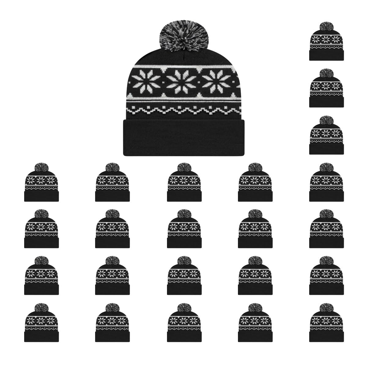 Cap America RKF12 Snowflake Knit Cap with Cuff