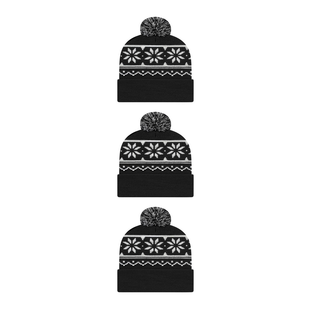 Cap America RKF12 Snowflake Knit Cap with Cuff