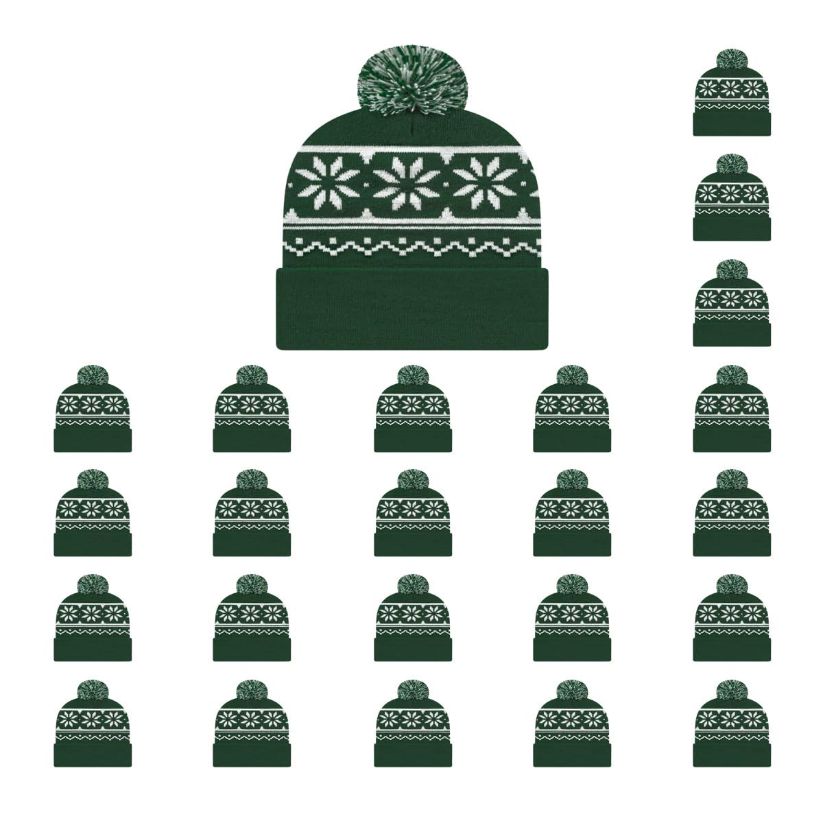 Cap America RKF12 Snowflake Knit Cap with Cuff