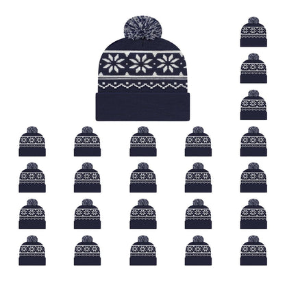 Cap America RKF12 Snowflake Knit Cap with Cuff