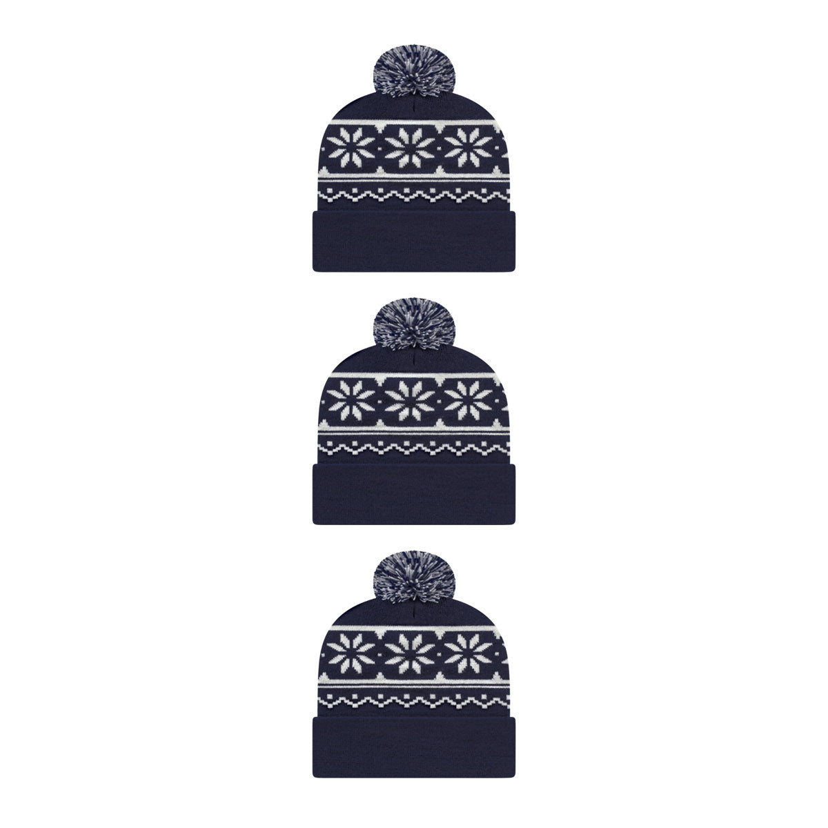 Cap America RKF12 Snowflake Knit Cap with Cuff