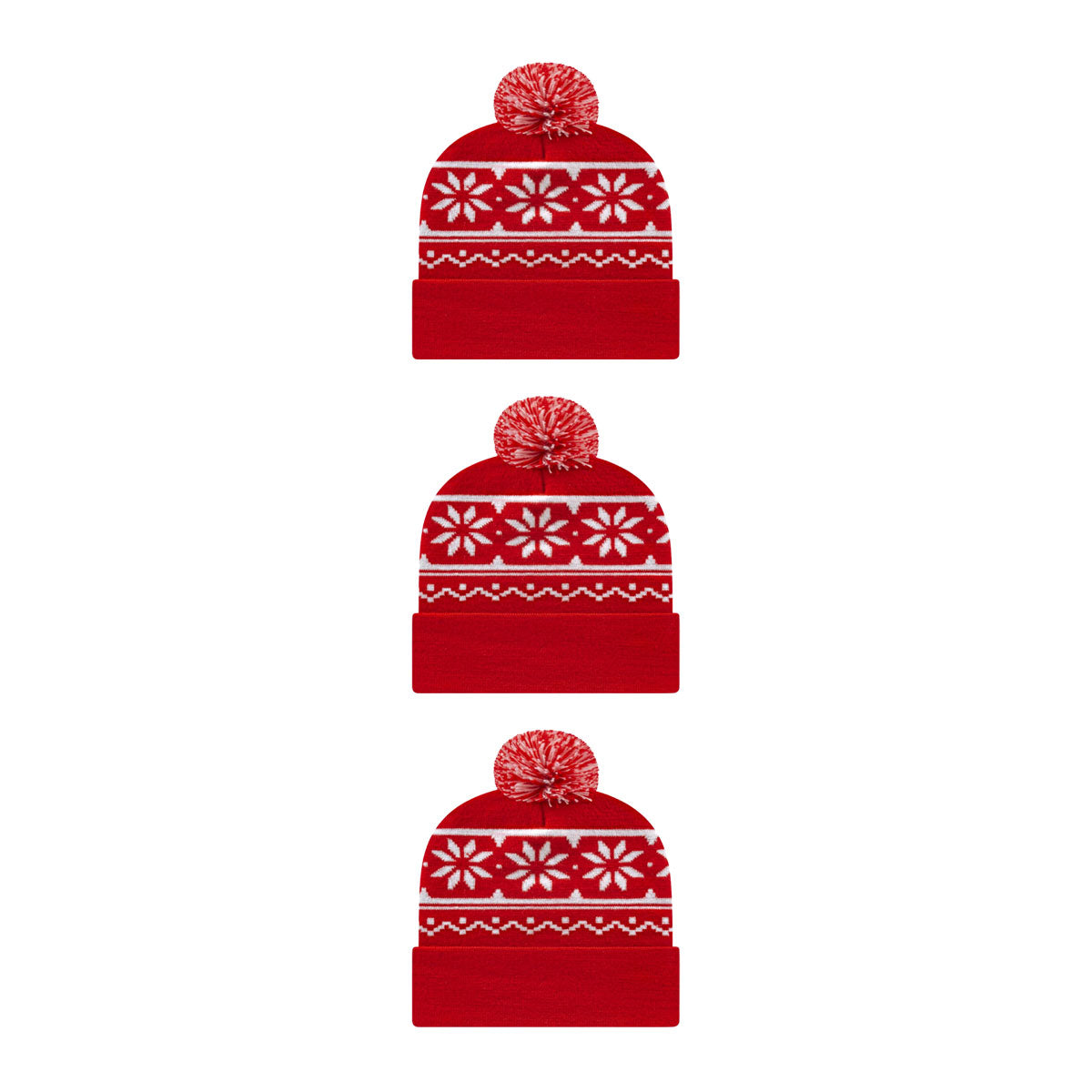 Cap America RKF12 Snowflake Knit Cap with Cuff