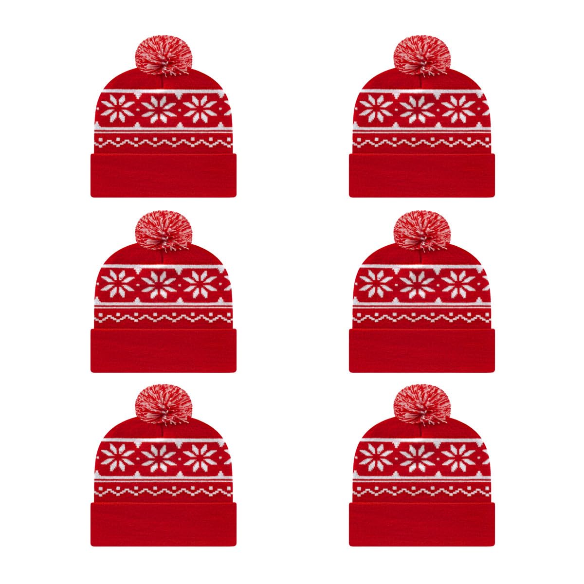 Cap America RKF12 Snowflake Knit Cap with Cuff