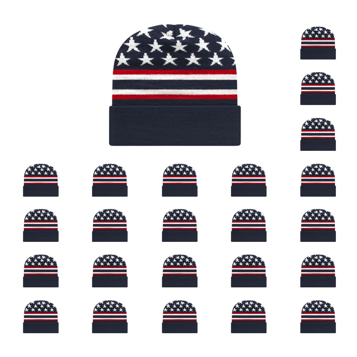 Cap America RKFLAG12 Flag Knit Cap with Cuff