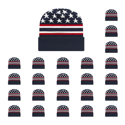 Cap America RKFLAG12 Flag Knit Cap with Cuff