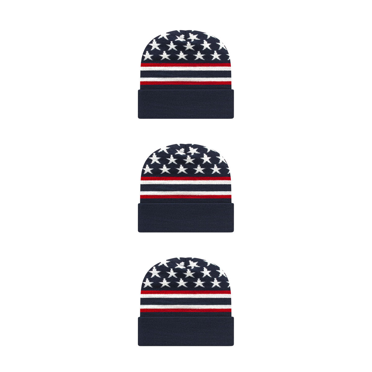 Cap America RKFLAG12 Flag Knit Cap with Cuff