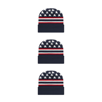 Cap America RKFLAG12 Flag Knit Cap with Cuff