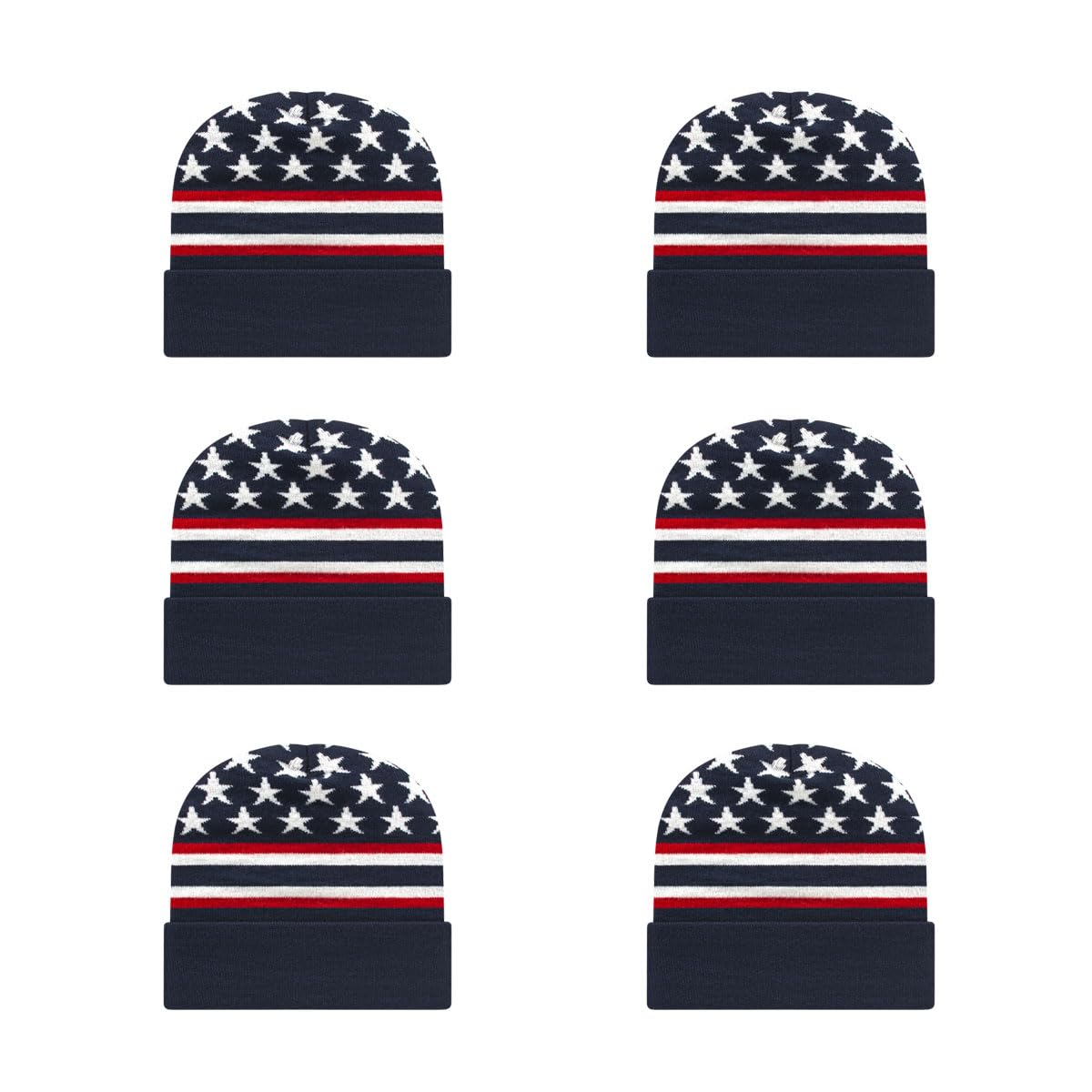 Cap America RKFLAG12 Flag Knit Cap with Cuff