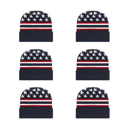 Cap America RKFLAG12 Flag Knit Cap with Cuff