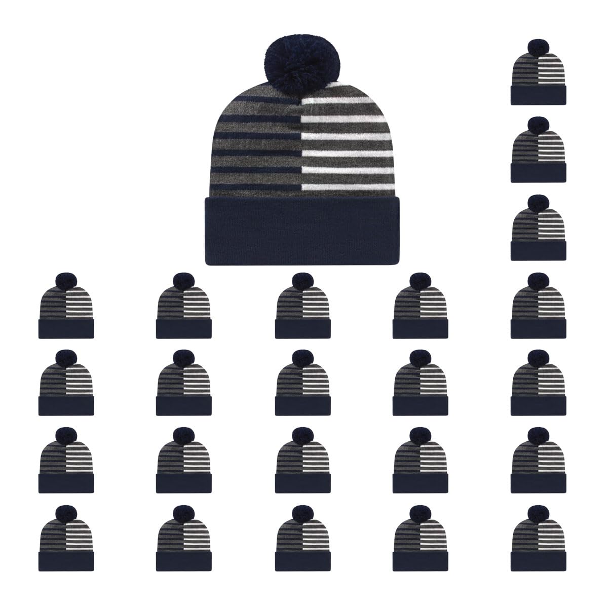 Cap America RKH12 Half Color Knit Cap with Cuff