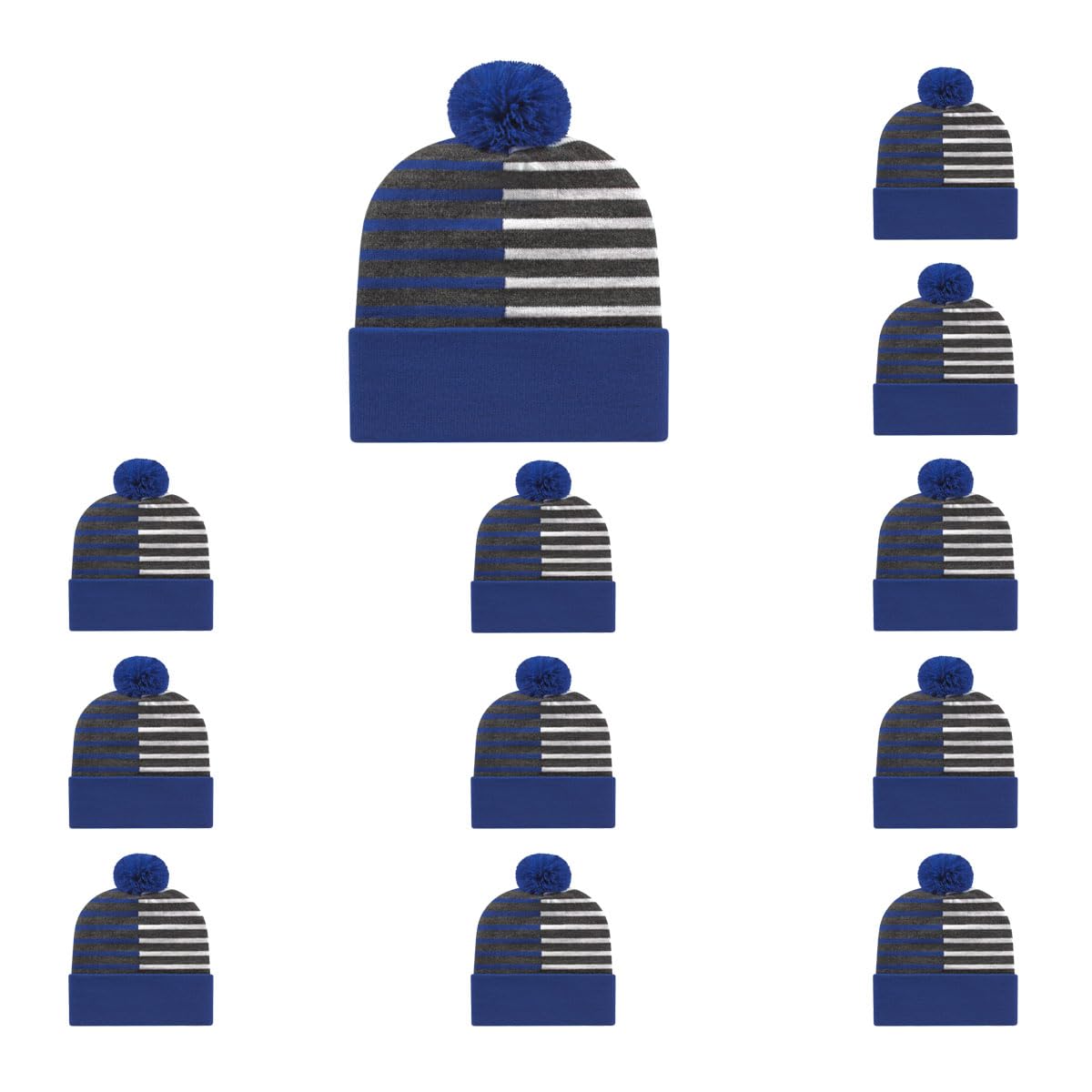 Cap America RKH12 Half Color Knit Cap with Cuff