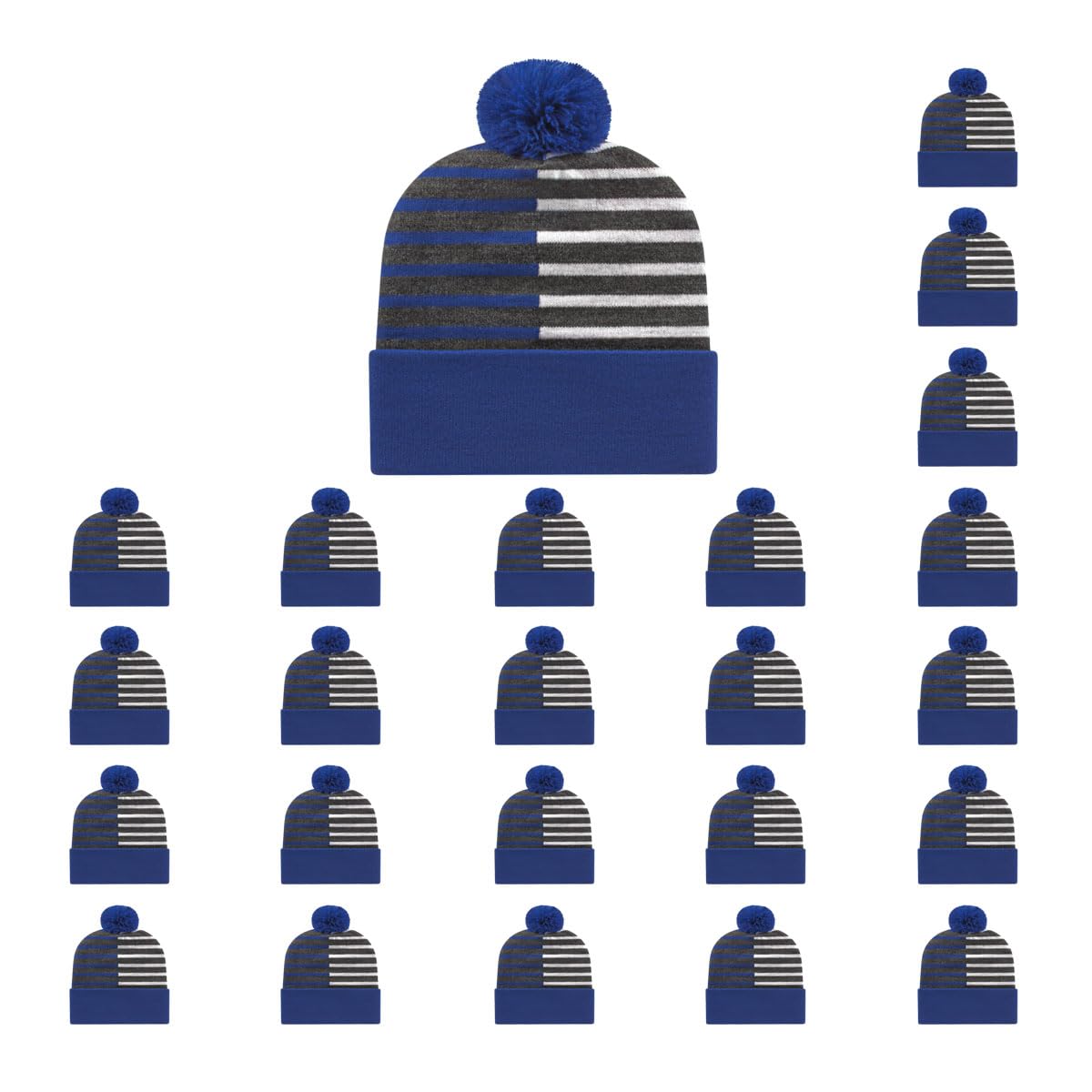 Cap America RKH12 Half Color Knit Cap with Cuff