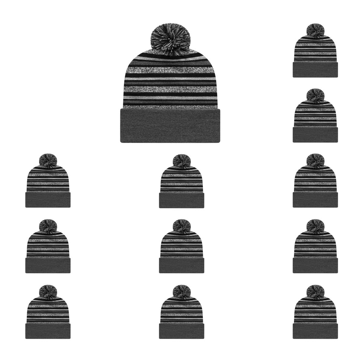 Cap America RKL12 Striped Knit Cap with Cuff