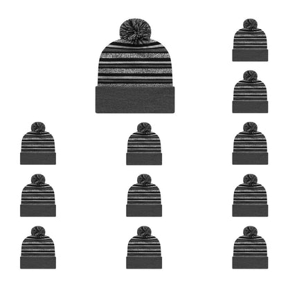 Cap America RKL12 Striped Knit Cap with Cuff