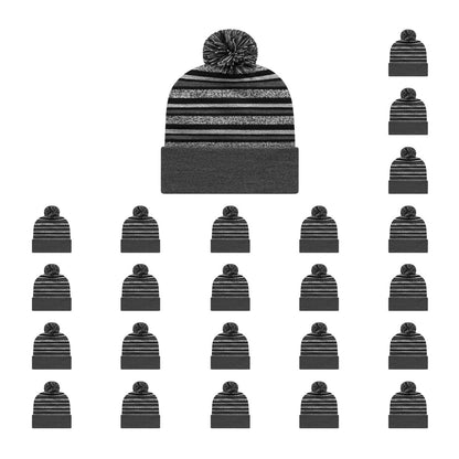 Cap America RKL12 Striped Knit Cap with Cuff