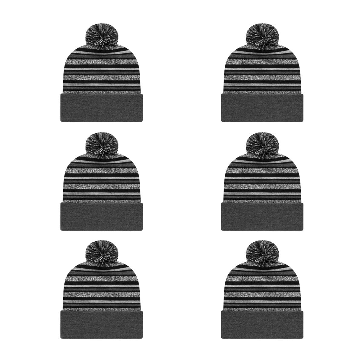 Cap America RKL12 Striped Knit Cap with Cuff