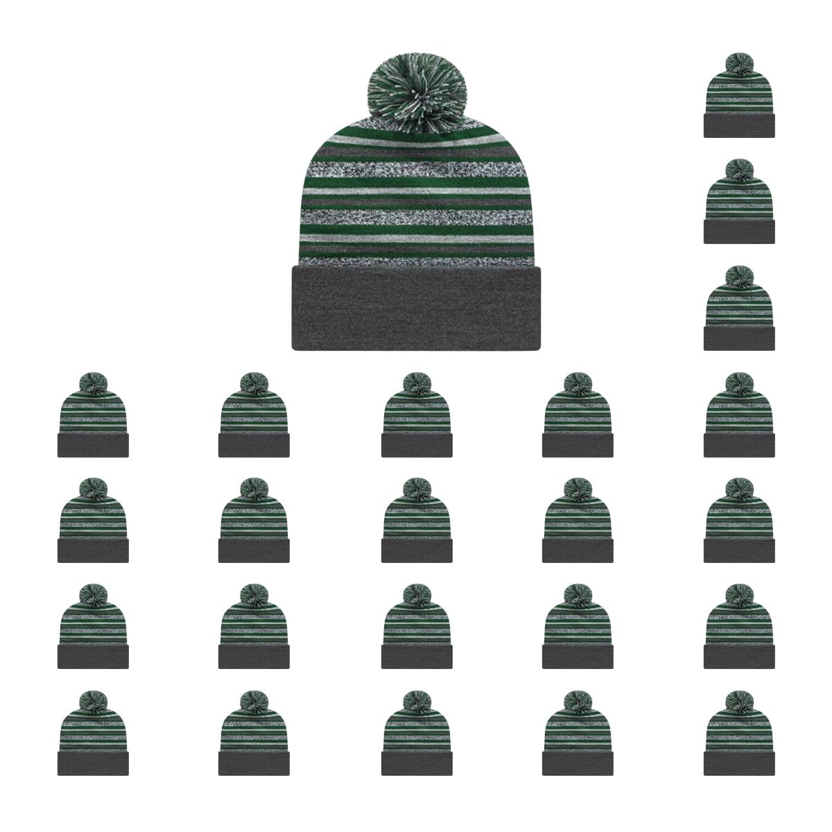 Cap America RKL12 Striped Knit Cap with Cuff