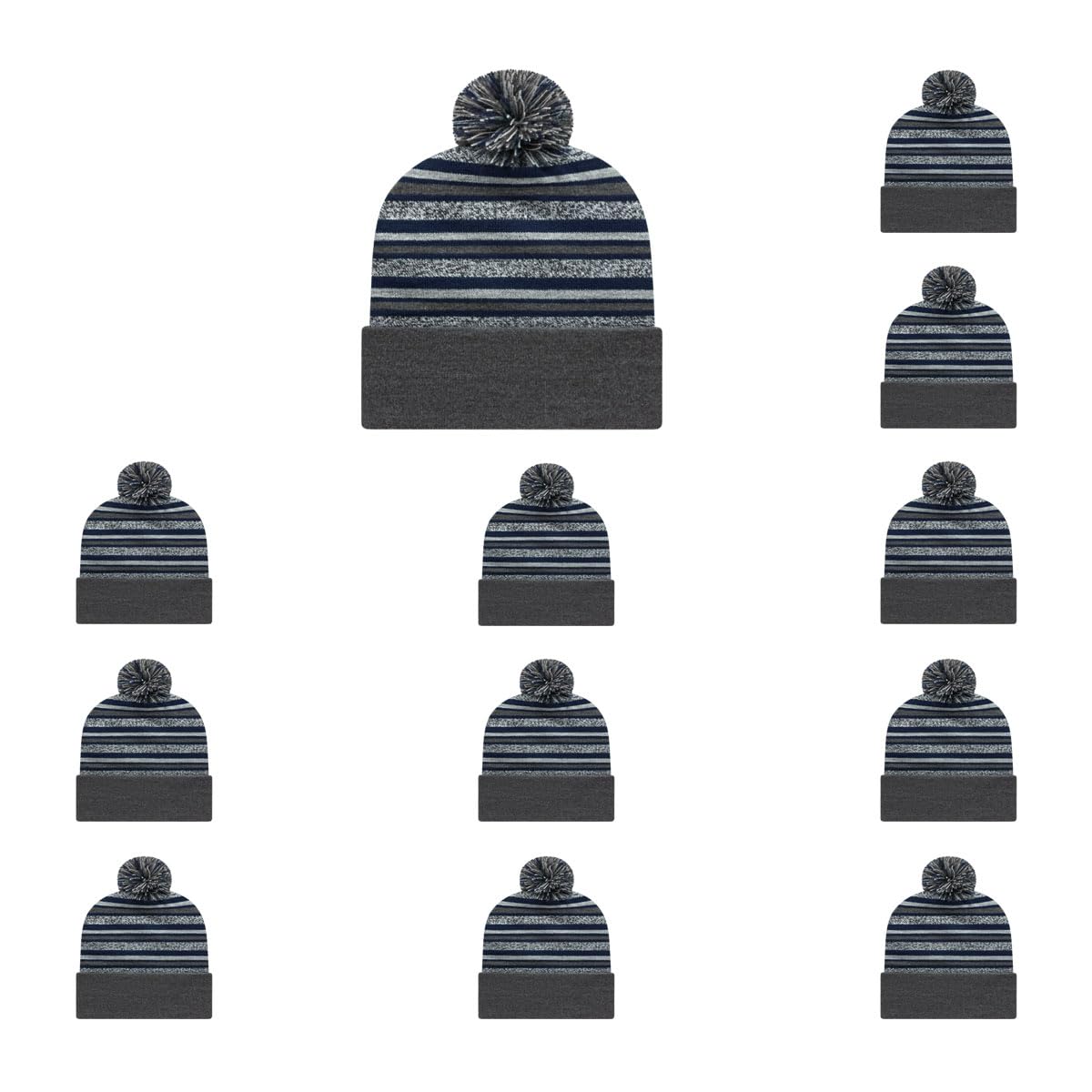 Cap America RKL12 Striped Knit Cap with Cuff
