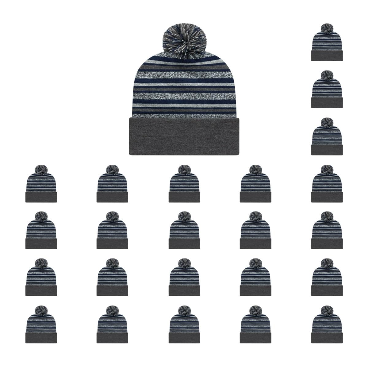 Cap America RKL12 Striped Knit Cap with Cuff