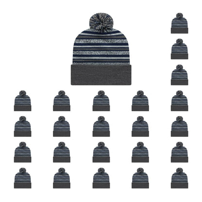 Cap America RKL12 Striped Knit Cap with Cuff