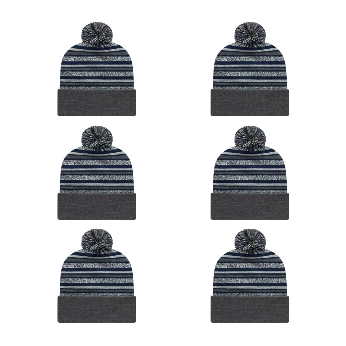 Cap America RKL12 Striped Knit Cap with Cuff