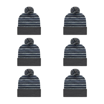 Cap America RKL12 Striped Knit Cap with Cuff