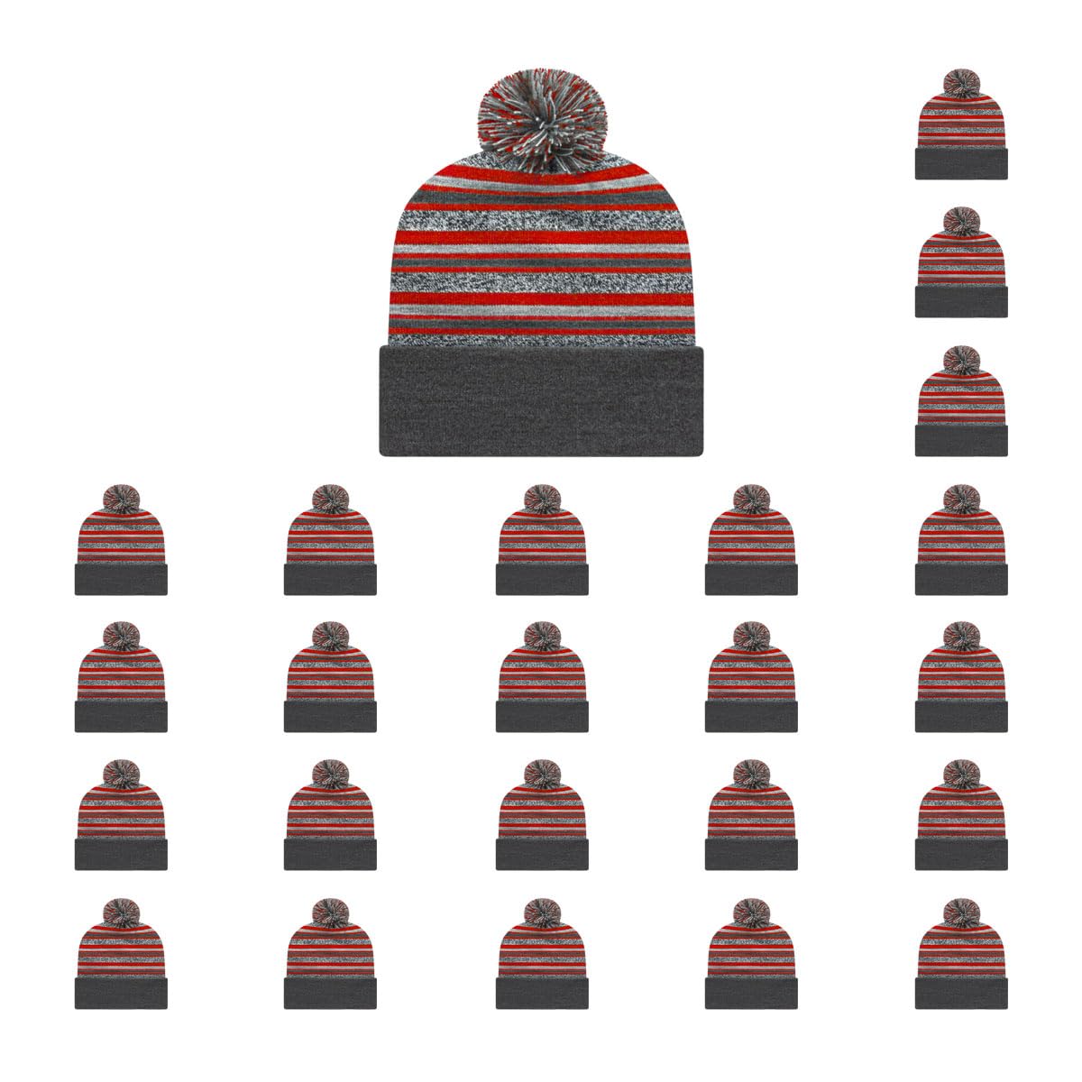 Cap America RKL12 Striped Knit Cap with Cuff